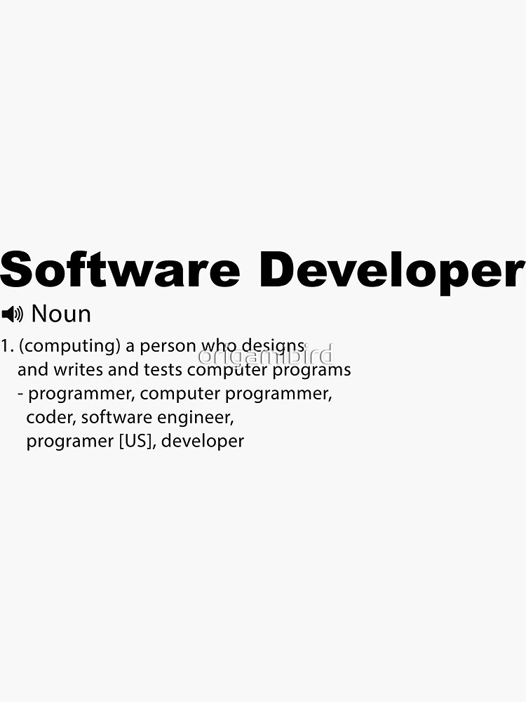 "Software Engineer Definition Shirt Coder Definition" Sticker by origamibird Redbubble