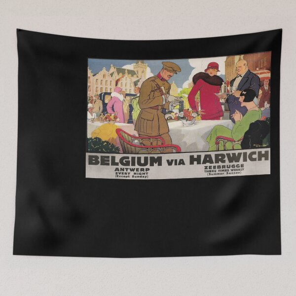 Item preview, retro classic Belgium via Harwich poster designed and sold by CorasPosters.
