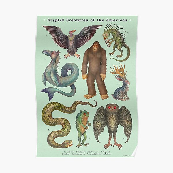 Cryptids of the Americas, Cryptozoology species Poster