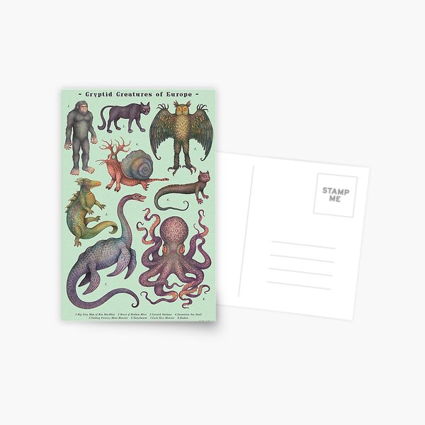 Cryptids of Europe, Cryptozoology species Postcard