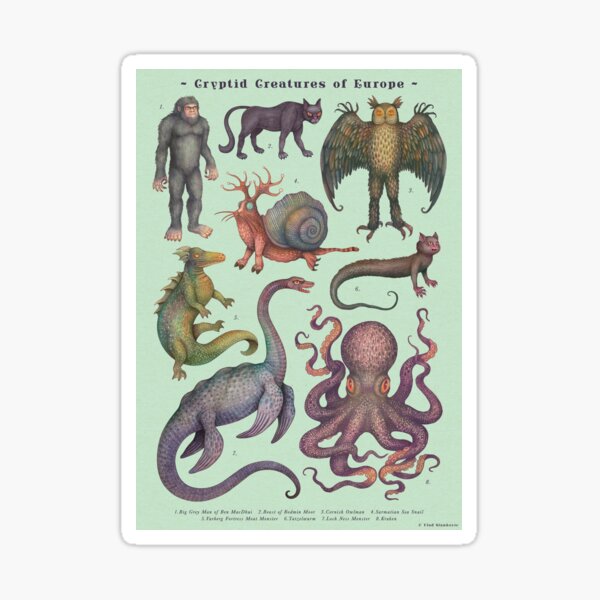Cryptids of Europe, Cryptozoology species Sticker