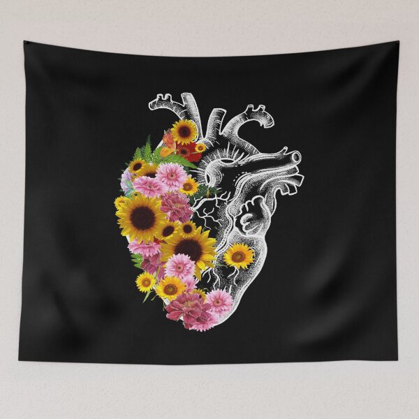 Item preview, Bloom colorful Spring Heart flower, heart yellow flowers, cool cute mask designed and sold by Collagedream.