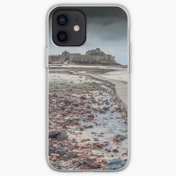 Red pebbles at Elizabeth Castle Jersey iPhone Soft Case