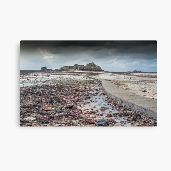 Red pebbles at Elizabeth Castle Jersey Canvas Print