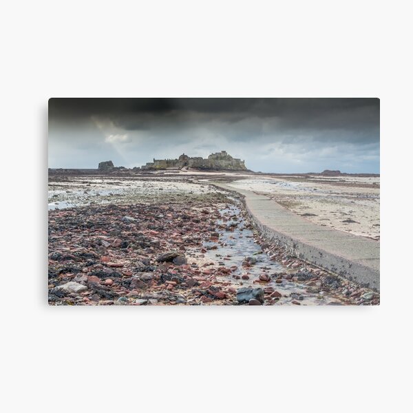 Red pebbles at Elizabeth Castle Jersey Metal Print