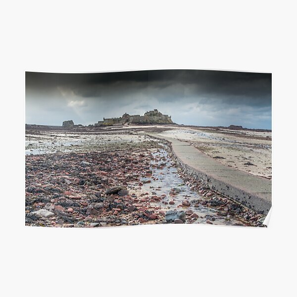 Red pebbles at Elizabeth Castle Jersey Poster