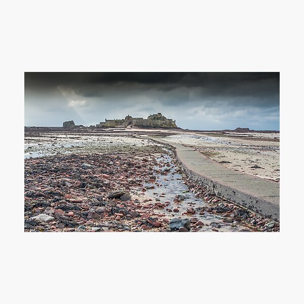 Red pebbles at Elizabeth Castle Jersey Photographic Print
