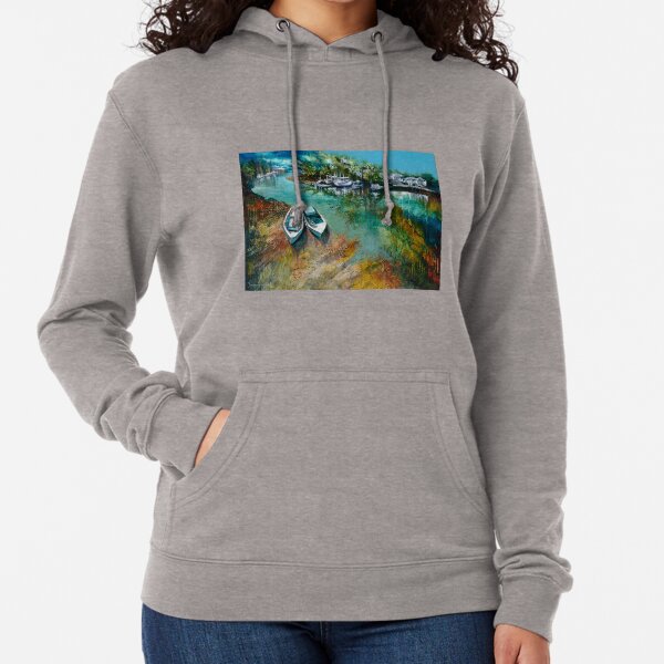 Low tide, Wynnum Creek Lightweight Hoodie
