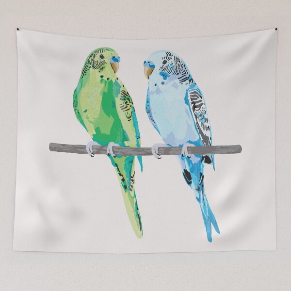 Item preview, Two Budgies Sitting designed and sold by laurendemoet.