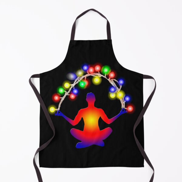 Item preview, Сhristmas yoga with colorful lights garland designed and sold by Galina Kostyaeva.