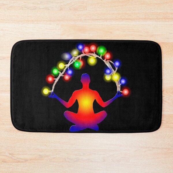 Item preview, Сhristmas yoga with colorful lights garland designed and sold by Galina Kostyaeva.