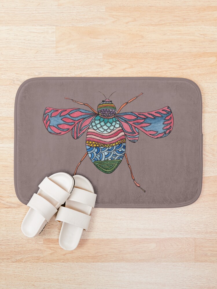 Thumbnail 1 of 6, Bath Mat, tiny bug designed and sold by garam-project.