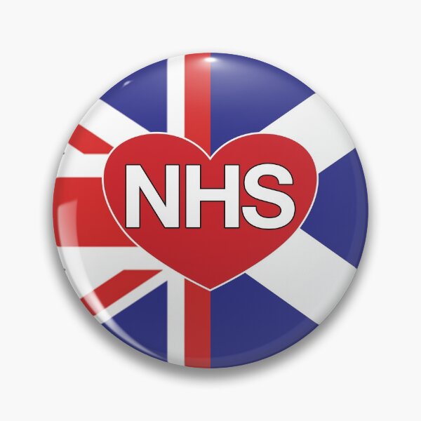 Item preview, NHS in red Heart (Union + Scotland Flag - V6) designed and sold by Sarb Singh.