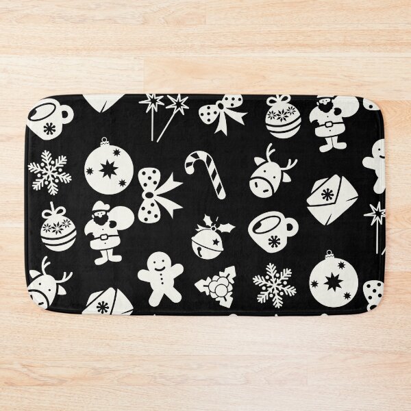 Item preview, Christmas snowflake,Jingle bells, Santa Claus, candy, tree, black & white  designed and sold by Patternsonly.