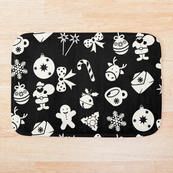 Item preview, Christmas snowflake,Jingle bells, Santa Claus, candy, tree, black & white  designed and sold by Patternsonly.