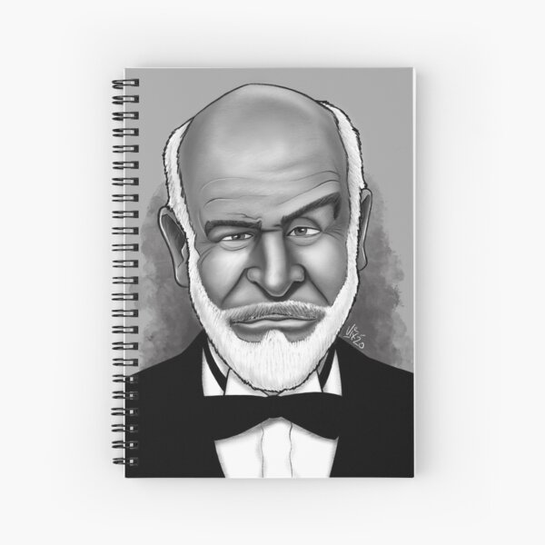 Sean Connery Caricature Portrait Spiral Notebook