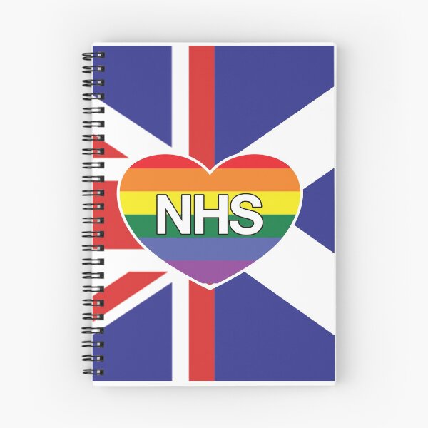 Item preview, NHS in Heart with Rainbow Background/Flag in Heart (Union + Scotland Flag - V8) designed and sold by Sarb Singh.