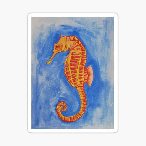 Seahorse in water colour Sticker