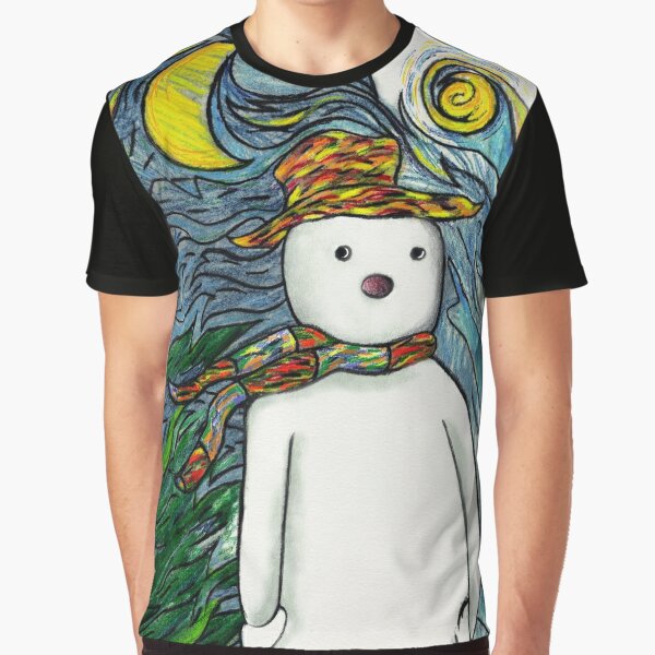 Van Gogh snowman Graphic T-Shirt