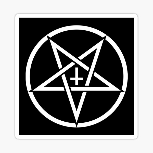 Pentagram with Upside Down Cross Sticker