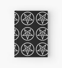 Pentagram with Upside Down Cross Hardcover Journal