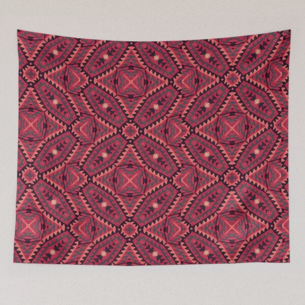 Item preview, Kilim Rug design Print of Oriental Persian pattern, Runner Red designed and sold by ZenArt-Fern.