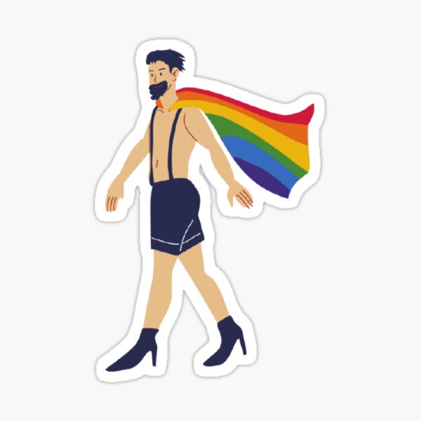 Pride Gay Man Rainbow Flag Sticker For Sale By Msmelaniedesign Redbubble