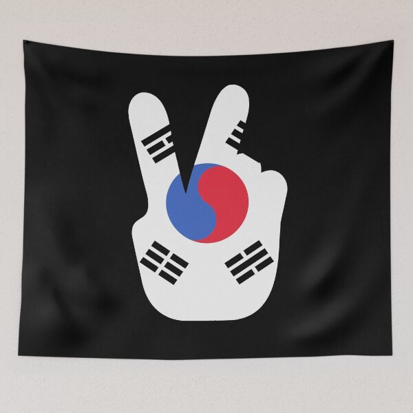 Item preview, Korea flag peace sign saranghae kpop k-pop designed and sold by DerNerd.