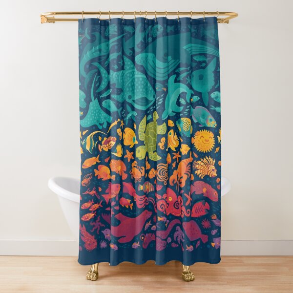 Cortina de ducha de verano aguamarina, cortinas de ducha de playa para  baño, ideas de baño, decoración costera, juego de cortina de ducha de tela