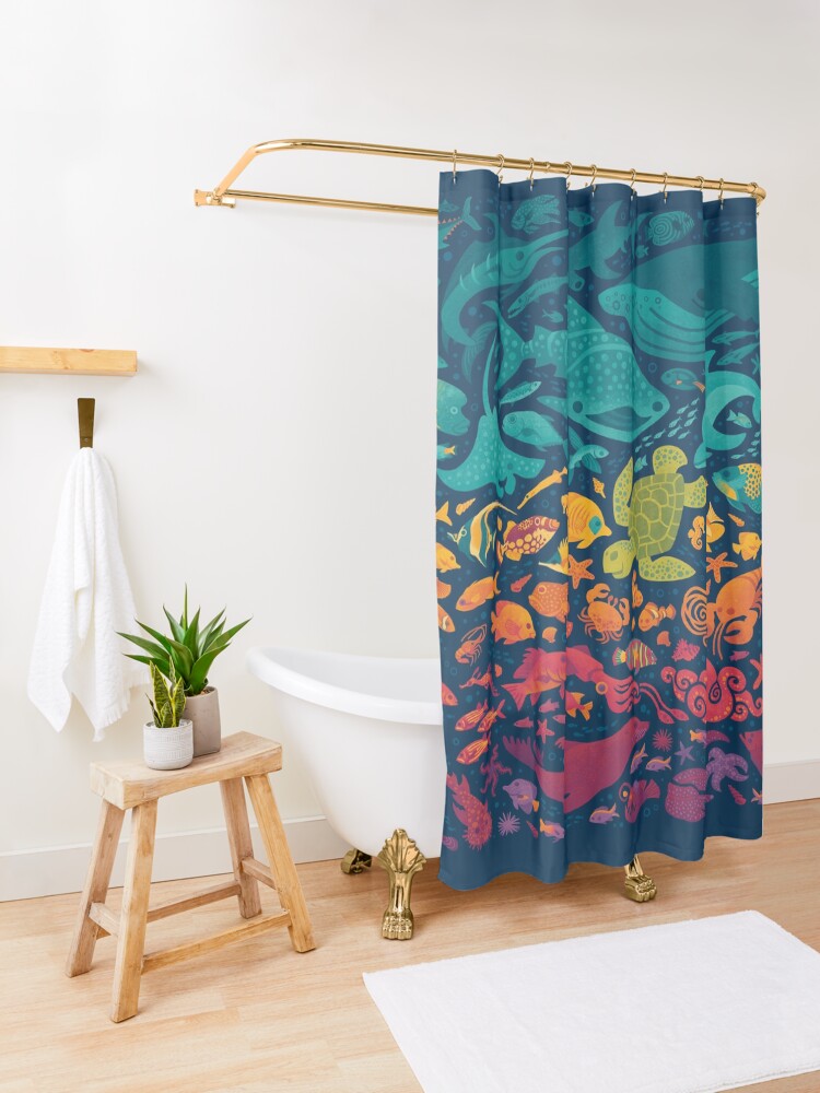 Alternate view of Aquatic Spectrum 2 Shower Curtain