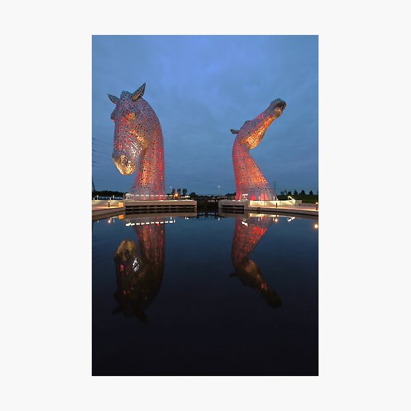 Lit-Up Kelpies Photographic Print