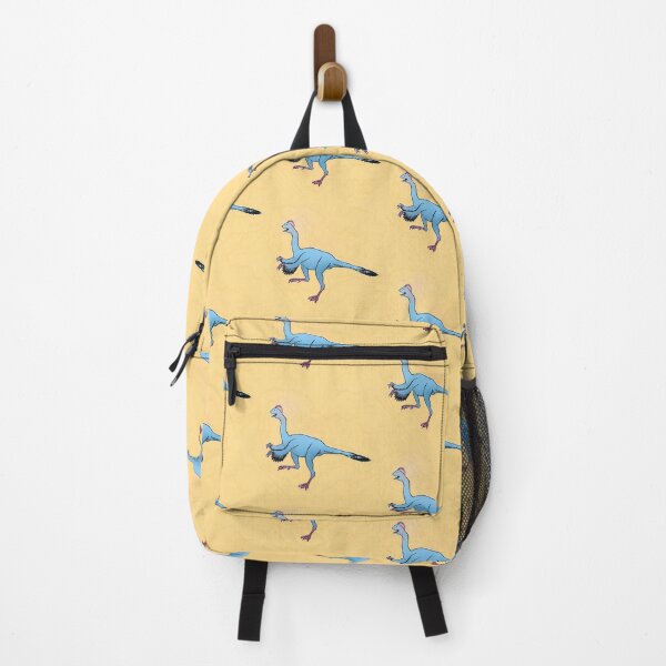 Item preview, Dinosaurs! Silly blue and pink oviraptor on yellow background designed and sold by tostoini.