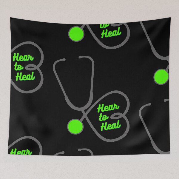 Aperçu de l'œuvre Hear to Heal - Coeur Stéthoscope Lime / Fer créée et vendue par miTeless seDign.