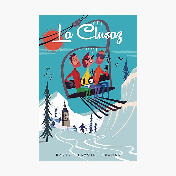 La Clusaz ski poster Photographic Print