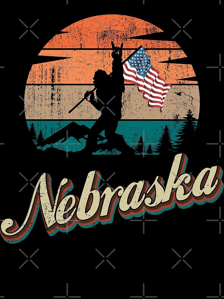 Disover Nebraska USA Flag Premium Matte Vertical Poster