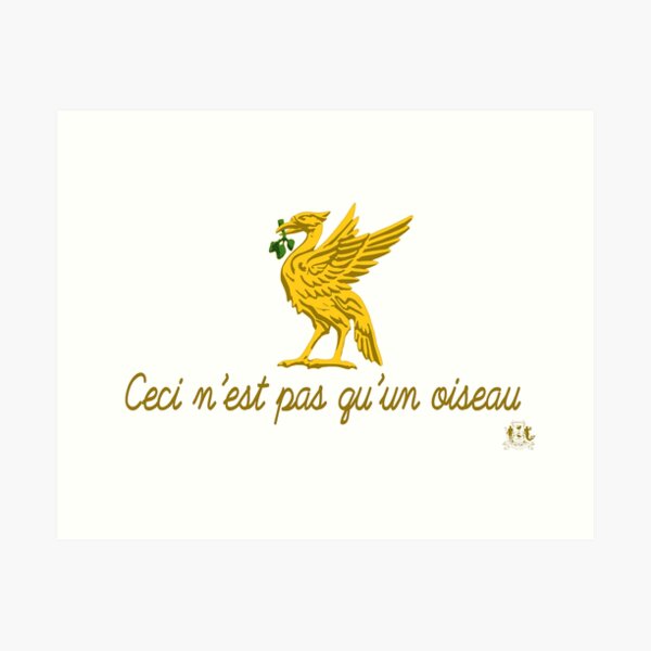 Ceci n'est pas qu'un oiseau (gold writing) Art Print