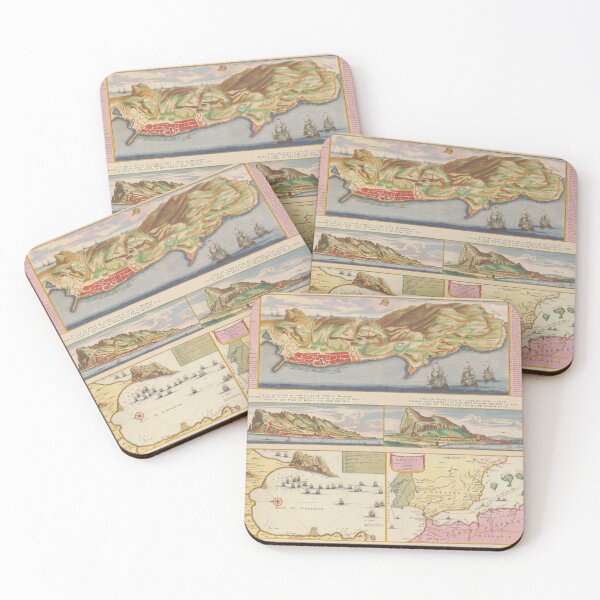 Item preview, Antique Map and View of Gibraltar (1727) designed and sold by Vintage-TM.