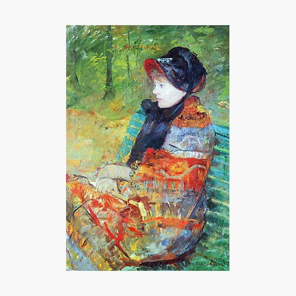 Autumn: Profile of Lydia by Cassatt. Classic painting, impressionism Photographic Print