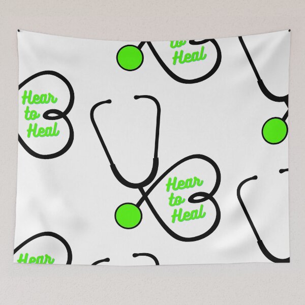 Aperçu de l'œuvre Hear to Heal - Stéthoscope Coeur - Lime / Midnight créée et vendue par miTeless seDign.