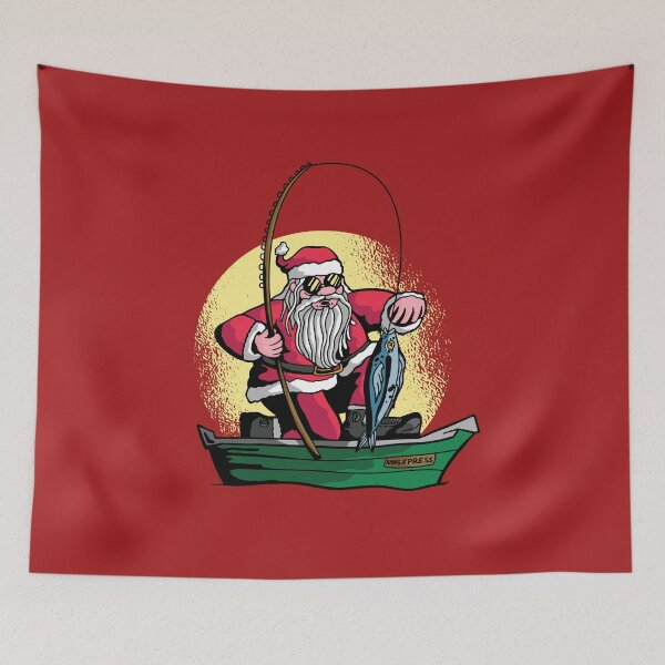 Item preview, Santa Claus fishing, angler designed and sold by DerSenat.