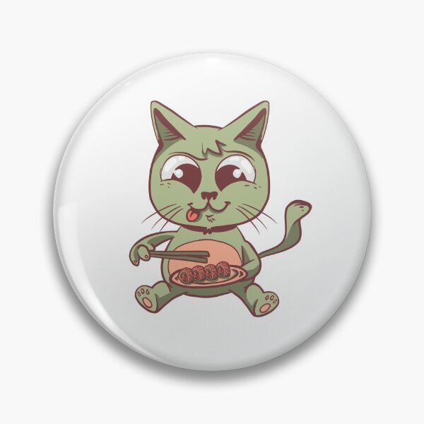 Item preview, Cute kitten eats sushi designed and sold by DerSenat.