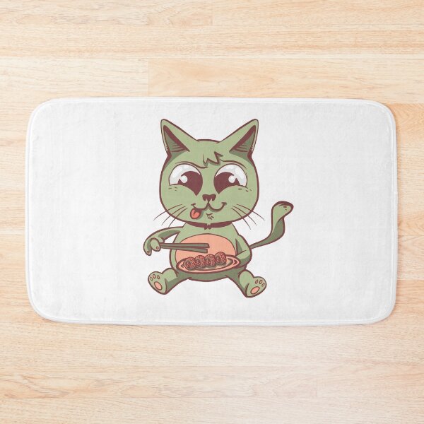 Item preview, Cute kitten eats sushi designed and sold by DerSenat.