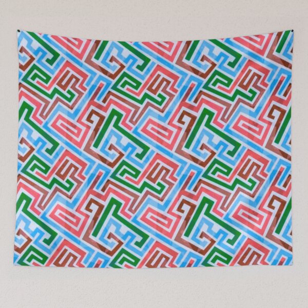 Item preview, Colorful Zigzag Maze Repeated Pattern designed and sold by adityanik.