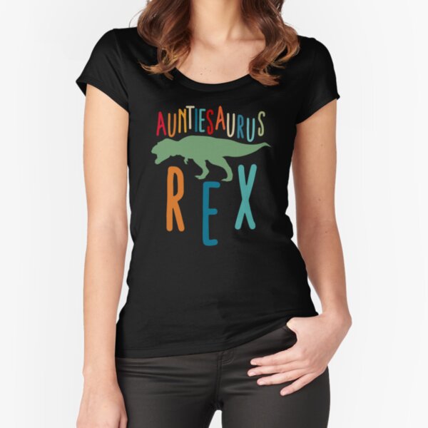Auntiesaurus Rex - Gift for Auntie Fitted Scoop T-Shirt
