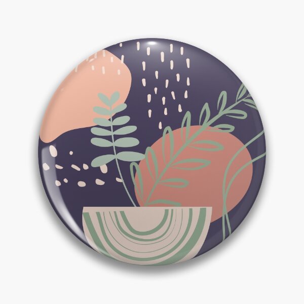 Item preview, Abstract shapes dots lines and plants digital design illustration 75 designed and sold by MyBlackDreams.