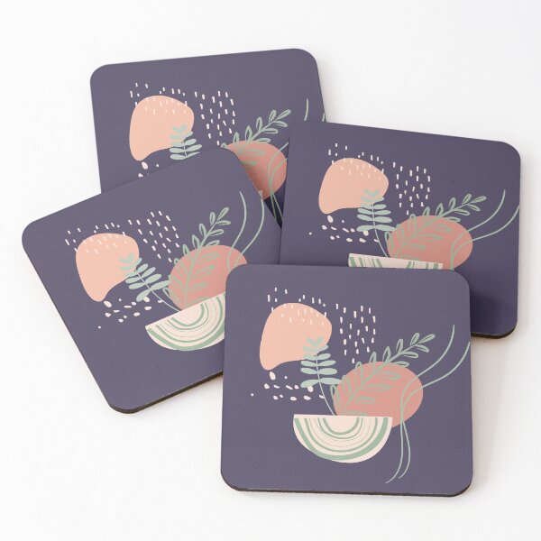 Item preview, Abstract shapes dots lines and plants digital design illustration 75 designed and sold by MyBlackDreams.