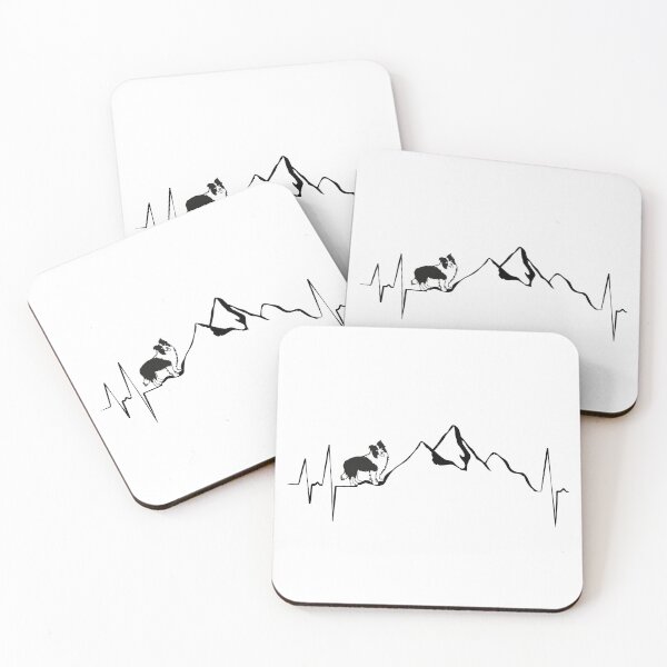 Item preview, Border Collie gifts heartbeat hiking dog designed and sold by SiRaGeckoDesign.