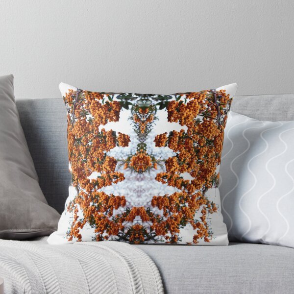Item preview, Abstract mirrored photo collage of vibrant orange berry tree and the sky designed and sold by CiniArt.