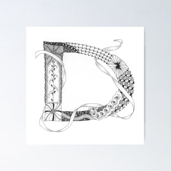 Zentangle®-Inspired Art - Tangled Alphabet - D Poster