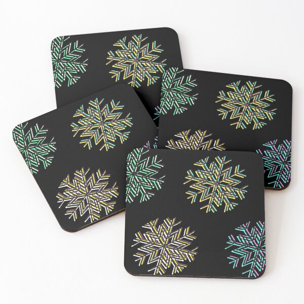 Item preview, Light and dark multicolored snowflakes 3D style designed and sold by BV-creas.
